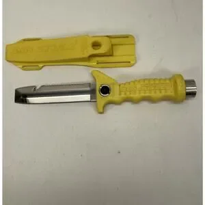 Wenoka Sea Style Dive Knife 8812 420 SS USA With Scabbard Yellow